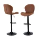 Artiss 2x Brown PU Leather Shell Swivel Bar Stools, Adjustable Height 95-113cm, Metal Frame, Modern Counter Chairs