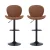 Artiss 2x Brown PU Leather Shell Swivel Bar Stools, Adjustable Height 95-113cm, Metal Frame, Modern Counter Chairs