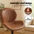 Artiss 2x Brown PU Leather Shell Swivel Bar Stools, Adjustable Height 95-113cm, Metal Frame, Modern Counter Chairs