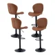Artiss 4x Brown Shell Leather Bar Stools - Adjustable Height 95-113cm, Swivel Gas Lift, Metal Frame, Anti-Slip Base Artiss 4x Brown Shell Leather Bar Stools - Adjustable Height 95-113cm, Swivel Gas Lift, Metal Frame, Anti-Slip Base