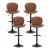 Artiss 4x Brown Shell Leather Bar Stools - Adjustable Height 95-113cm, Swivel Gas Lift, Metal Frame, Anti-Slip Base