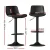 Artiss 2x Fynn Bar Stools, PU Leather, Adjustable Gas Lift, 360° Swivel, Black, 38cm Base, 53-78.5