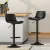 Artiss 2x Fynn Bar Stools, PU Leather, Adjustable Gas Lift, 360° Swivel, Black, 38cm Base, 53-78.5