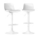 Artiss Fynn Bar Stools Set of 2 White PU Leather, Swivel Gas Lift, Adjustable Height, Chrome Base, 130kg Capacity