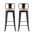 Artiss 2x Bar Stools: Black Metal & Pine MDF, Stackable, 77cm Seat Height, 120kg Capacity, Industrial Chic Design