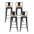 Artiss 4x Industrial Bar Stools - Black Metal & Pine MDF, Stackable, 77cm Seat Height, 120kg Capacity, Retro Design