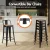 Artiss 4x Industrial Bar Stools - Black Metal & Pine MDF, Stackable, 77cm Seat Height, 120kg Capacity, Retro Design