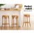 Artiss Apri Bar Stool, Rattan Seat, Beech Wood Frame, 65cm Height, Pine Color, 150kg Capacity, Easy Assembly