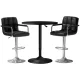Artiss Bar Table & Stools Set - Black, Adjustable Height, 360° Swivel, MDF & Steel, Indoor/Outdoor, 1-Year Warranty