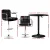 Artiss Bar Table & Stools Set - Black, Adjustable Height, 360° Swivel, MDF & Steel, Indoor/Outdoor, 1-Year Warranty