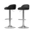 Artiss Bar Table and Stools Set Black, Height Adjustable, PU Leather, 60cm Table, Swivel, for Kitchen or Cafe