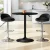 Artiss Bar Table and Stools Set Black, Height Adjustable, PU Leather, 60cm Table, Swivel, for Kitchen or Cafe