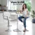 Artiss White Bar Table & 2 Stools Set - MDF & Steel, 360° Swivel, Adjustable Height, Indoor/Outdoor, 1-Year Warranty