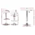 Artiss Bar Table and Stools Set White 3 Piece PU Leather Adjustable Swivel Chairs MDF Steel Dining Kitchen Pub 60cm
