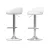 Artiss Bar Table and Stools Set White 3 Piece PU Leather Adjustable Swivel Chairs MDF Steel Dining Kitchen Pub 60cm