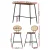 Artiss Industrial Bar Table & Stools Set - Oak/Black, Steel Frame, Rattan & PU Leather, Easy Assembly, 1-Year Warranty