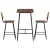 Artiss Industrial Bar Table & Stools Set - Oak/Black, Steel Frame, Rattan & PU Leather, Easy Assembly, 1-Year Warranty