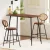 Artiss Industrial Bar Table & Stools Set - Oak/Black, Steel Frame, Rattan & PU Leather, Easy Assembly, 1-Year Warranty