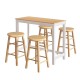 Artiss Solid Wood Dining Set: Bar Table & 4 Beech Stools, Pine Finish, 30kg Capacity, Easy Assembly, Non-Toxic Paint Artiss Solid Wood Dining Set: Bar Table & 4 Beech Stools, Pine Finish, 30kg Capacity, Easy Assembly, Non-Toxic Paint