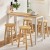 Artiss Solid Wood Dining Set: Bar Table & 4 Beech Stools, Pine Finish, 30kg Capacity, Easy Assembly, Non-Toxic Paint