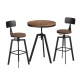 Artiss Industrial Bar Table & Stools Set, Elm Wood & Steel, Adjustable Height, 360° Swivel, Perfect for Kitchens & Cafés