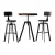 Artiss Industrial Bar Table & Stools Set, Elm Wood & Steel, Adjustable Height, 360° Swivel, Perfect for Kitchens & Cafés