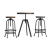Artiss Industrial Bar Table and Stools Set - Elm Wood Top, Steel Frame, Adjustable Height, 360° Swivel, 1-Year Warranty
