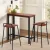 Artiss Bar Table and Stools Set, Industrial MDF Top, Steel Frame, Brown 100x40cm, 2 PU Chairs, Kitchen Dining