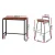 Artiss Bar Table and Stools Set, Industrial MDF Top, Steel Frame, Brown 100x40cm, 2 PU Chairs, Kitchen Dining