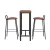 Artiss Bar Table and Stools Set, Industrial MDF Top, Steel Frame, Brown 100x40cm, 2 PU Chairs, Kitchen Dining