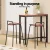 Artiss Bar Table and Stools Set, Industrial MDF Top, Steel Frame, Brown 100x40cm, 2 PU Chairs, Kitchen Dining