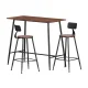 Artiss Industrial Bar Table and Stools Set, Oak & Black, Reinforced Steel Frame, 120kg Capacity, Easy Assembly