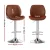 Artiss 1X Bar Stool Brown PU Leather Bentwood Swivel Adjustable Height 98-120cm Kitchen Counter Stool