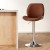 Artiss 1X Bar Stool Brown PU Leather Bentwood Swivel Adjustable Height 98-120cm Kitchen Counter Stool