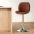 Artiss 1X Bar Stool Brown PU Leather Bentwood Swivel Adjustable Height 98-120cm Kitchen Counter Stool