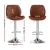 Artiss Bar Stools Set of 2 Brown PU Leather, Bentwood Backrest, Adjustable Height 98-120cm, 150kg Capacity