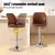 Artiss 4X Bar Stools: Adjustable Bentwood Kitchen Chairs with Brown PU Leather, 150kg Capacity, Anti-Slip Protectors Artiss 4X Bar Stools: Adjustable Bentwood Kitchen Chairs with Brown PU Leather, 150kg Capacity, Anti-Slip Protectors