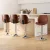 Artiss 4X Bar Stools: Adjustable Bentwood Kitchen Chairs with Brown PU Leather, 150kg Capacity, Anti-Slip Protectors Artiss 4X Bar Stools: Adjustable Bentwood Kitchen Chairs with Brown PU Leather, 150kg Capacity, Anti-Slip Protectors