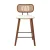 Artiss Set of 2 Bar Stools Kitchen Counter Chairs Rattan Backrest PU Leather Walnut Frame 64cm Beige