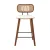 Artiss Set of 4 Bar Stools Kitchen Counter Chairs, Rattan Back, PU Leather, 64cm, Walnut Frame, Beige