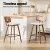 Artiss Set of 4 Bar Stools Kitchen Counter Chairs, Rattan Back, PU Leather, 64cm, Walnut Frame, Beige