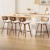 Artiss Set of 4 Bar Stools Kitchen Counter Chairs, Rattan Back, PU Leather, 64cm, Walnut Frame, Beige