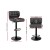 Artiss 2x Bar Stools - Grey PU Leather, Chrome Gas Lift, Swivel, 41cm Steel Base, Adjustable 54-76cm, 130kg Capacity