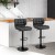 Artiss 2x Bar Stools - Grey PU Leather, Chrome Gas Lift, Swivel, 41cm Steel Base, Adjustable 54-76cm, 130kg Capacity