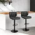 Artiss 2x Bar Stools - Grey PU Leather, Chrome Gas Lift, Swivel, 41cm Steel Base, Adjustable 54-76cm, 130kg Capacity