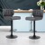 Artiss 2x Bar Stools - Grey PU Leather, Chrome Gas Lift, Swivel, 41cm Steel Base, Adjustable 54-76cm, 130kg Capacity
