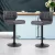 Artiss 2x Bar Stools - Grey PU Leather, Chrome Gas Lift, Swivel, 41cm Steel Base, Adjustable 54-76cm, 130kg Capacity