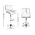 Artiss 2x White Bar Stools - PU Leather, Chrome Base, 360° Swivel, Gas Lift, Adjustable Height 87-109cm, Modern Design