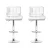 Artiss 2x White Bar Stools - PU Leather, Chrome Base, 360° Swivel, Gas Lift, Adjustable Height 87-109cm, Modern Design
