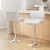 Artiss 2x White Bar Stools - PU Leather, Chrome Base, 360° Swivel, Gas Lift, Adjustable Height 87-109cm, Modern Design